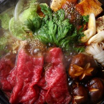 Sukiyaki course where you can enjoy Sendai beef with 2 hours of all-you-can-drink 7,000 yen [tax included]