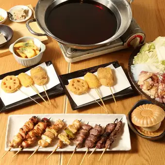 【歓送迎会におすすめ♪】当店人気メニューと特製鶏すき焼き＋デザート付90分飲み放題⇒6,000円