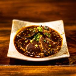 Seared bonito with Sichuan pepper sauce