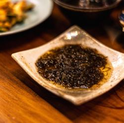 Mozuku somen noodles with chili oil dipping sauce