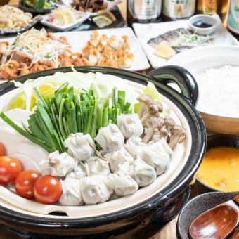[Includes 120 minutes of all-you-can-drink] Famous item! ``Ibuki irikodashi steamed hot pot course'' with plenty of meat dumplings and vegetables 6 dishes ◆ 3,800 yen