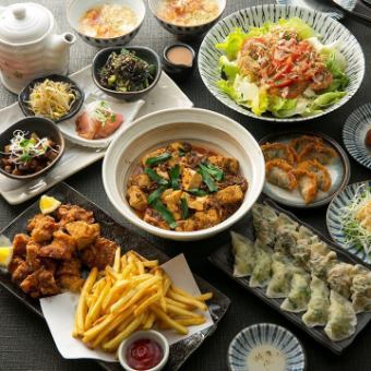 [附120分钟无限畅饮]宴会限定菜单“亲山麻婆豆腐套餐”9道菜品◆4,500日元