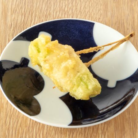 セロリ生ハム天ぷら