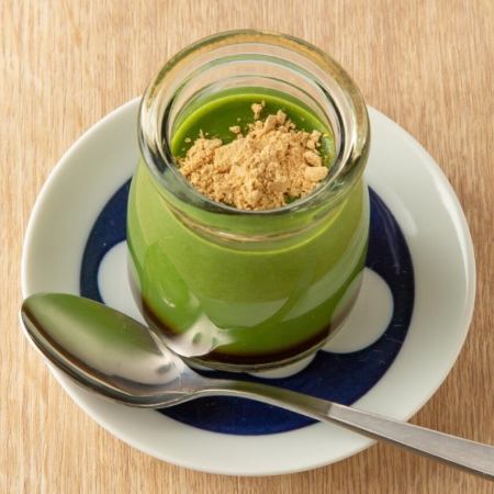 黒蜜きな粉の抹茶プリン