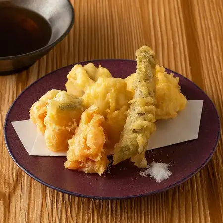 活〆ハモと夏野菜の天婦羅盛り合わせ