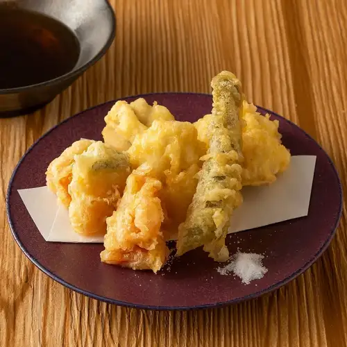 活〆ハモと夏野菜の天婦羅盛り合わせ