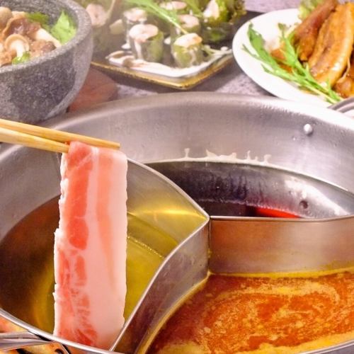 現金お支払いお客様限定【月～木(祝前日除く)】2色鍋食べ放題＋単品5品＋2H飲放付4000円(税込)
