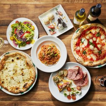 ★全套菜单包括我们最受欢迎的开胃菜，包括新鲜蔬菜和鱼、披萨、意大利面和肉类。