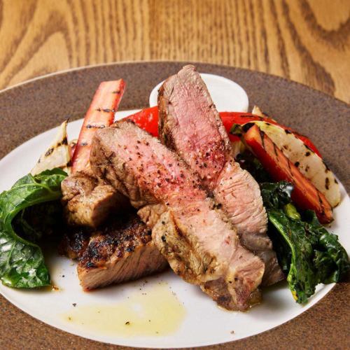 Roasted Yokohama branded Hama pork shoulder loin served with 5 kinds of grilled vegetables
