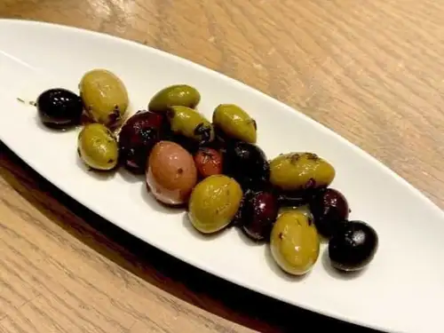 Mediterranean-style marinated olives in oil