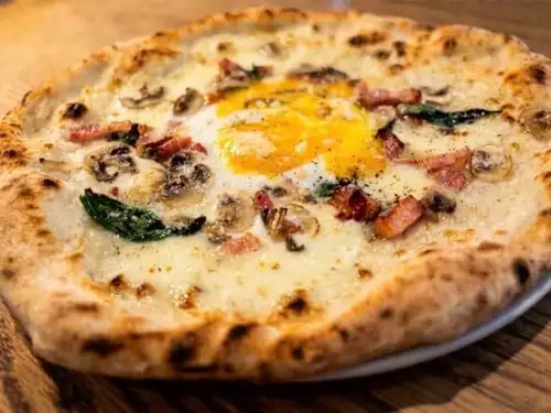 Baked Bismarck with soft-boiled egg