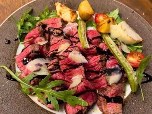 Slow-cooked domestic beef tagliata