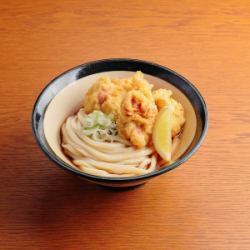 かしわ天ぶっかけうどん