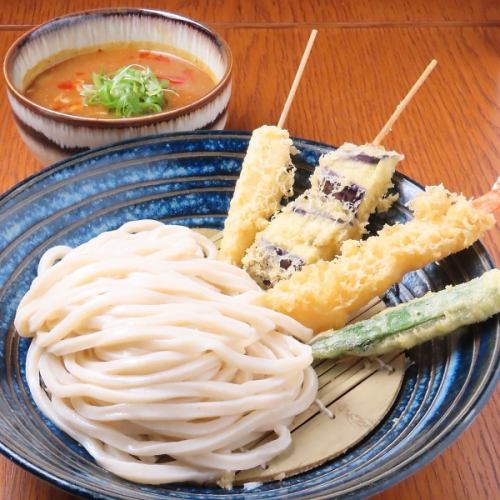 【７月限定】串天４種盛り旨辛担々つけ汁うどん