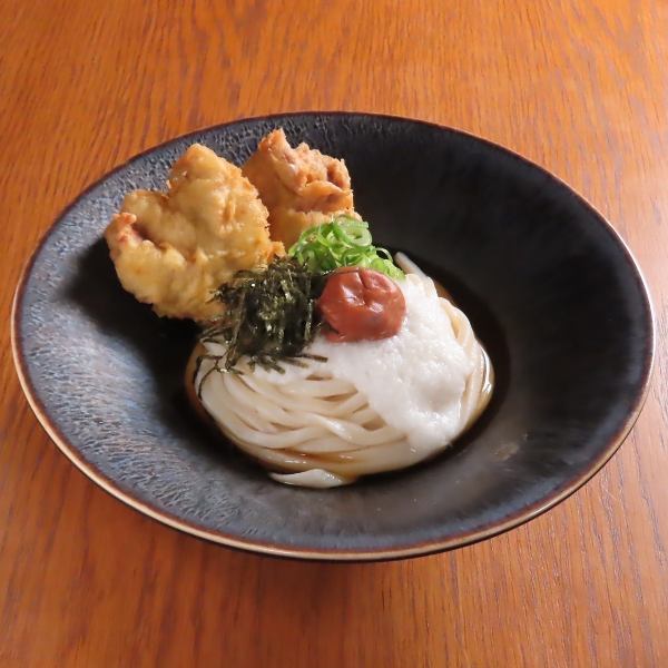 【9月限定】かしわ天梅とろろぶっかけうどん
