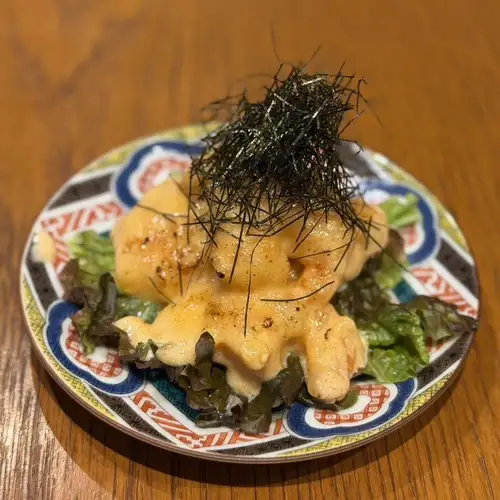香煎虾配蛋黄酱