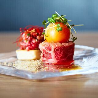 【飲み放題付き】といろコース◆牛刺し3種、みぞれ餡ときのこのしゃぶしゃぶ等を堪能<全20品>