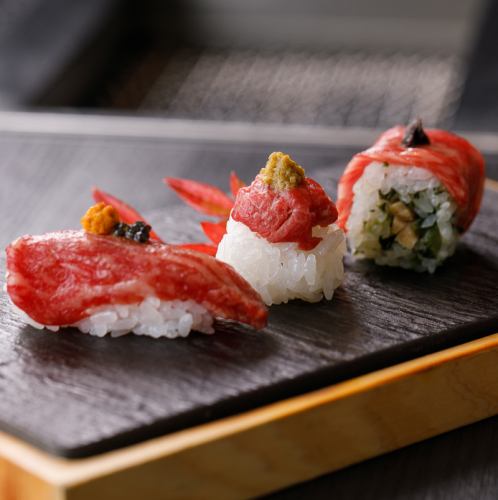 [Today's assortment of 3 types of Japanese beef sushi] A gorgeous gem that colors the table! Recommended for anniversaries, birthday dates, entertainment, etc. ♪