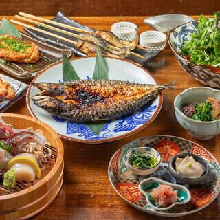 【2.5時間飲み放題付】『豪快コース』6050円◆定番の炭火焼きに海鮮バラちらしなどが味わえる！