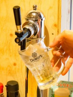 【畅饮单品】生啤为静冈啤酒♪ ◆提供多种饮品，包括雫雫和高球鸡尾酒◆ 2,200日元（含税）