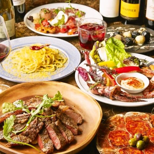 〈2Ｈ飲み放題付〉人気料理が満載のコース　4980円(税込)～