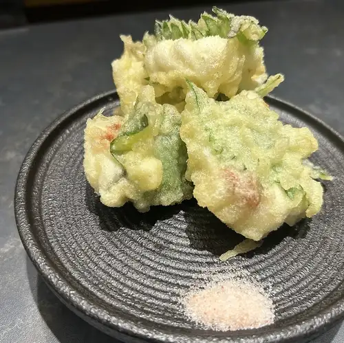Seasonal seafood tempura