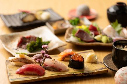 [Kube Course] Includes 2 hours of all-you-can-drink ☆ Enjoy 6 carefully selected nigiri sushi and Yonezawa beef ◎ 9 dishes in total 6,000 yen (tax included)