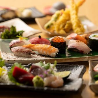 [Hou Course] Enjoy the finest sushi, Yonezawa beef and seabass ◎ 10 dishes in total 8,500 yen (tax included)