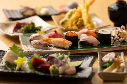 [Hou Course] Includes 2 hours of all-you-can-drink ☆ Enjoy the finest sushi, Yonezawa beef and seabass ◎ 10 dishes in total 10,000 yen (tax included)