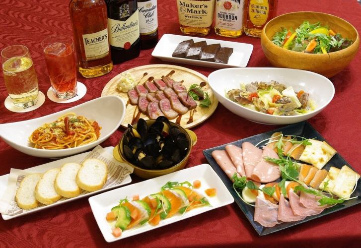 本格的お料理+究極のハイボールも飲み放題付き♪ 20時までのスタートなら5,000円が4,500円に!