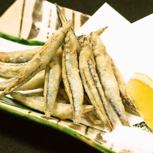 Deep fried silver-striped round herring