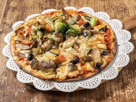 糸島野菜グリルの天然酵母生地ピザ【テイクアウト】