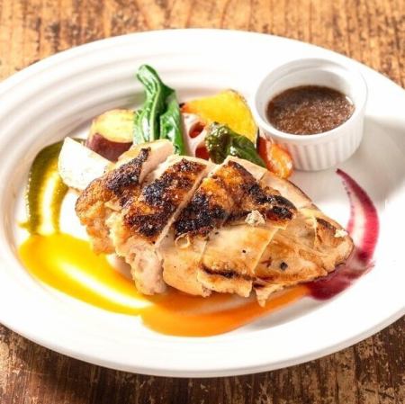 糸島産鶏ムネのロースト