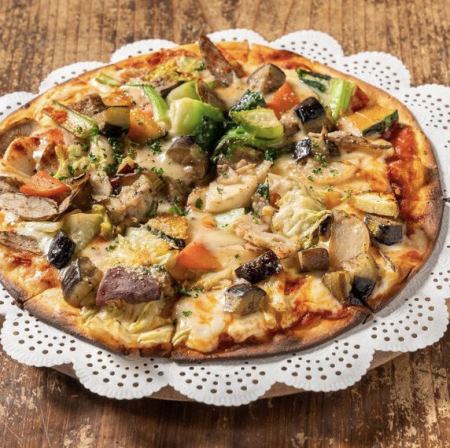 糸島産グリル野菜ピザ(天然酵母生地)