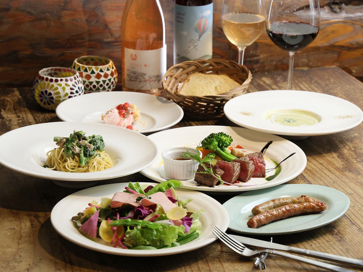 地元糸島の野菜と糸島の手造りハムを豊富に使った料理を楽しめる!