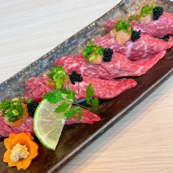 【当店イチオシ】寿司・刺身もオススメ！◆牛肉の炙り握り寿司　5貫　1800円(税込)
