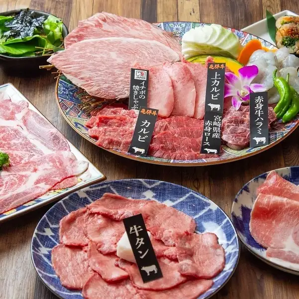【贅コース】【90分飲放付】■牛ざんまいの旨い肉！■飛騨牛・自慢の生タンを堪能　全13品　6,000円