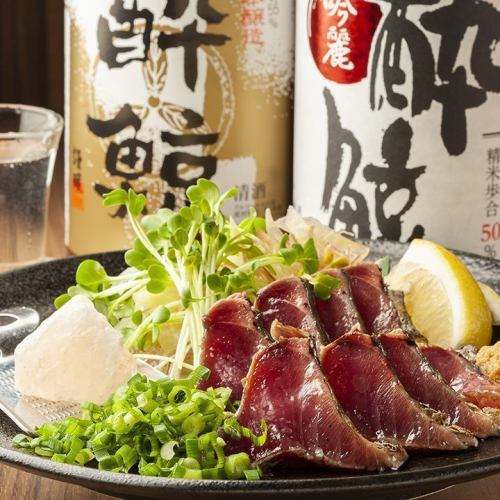 ◆Akuto Enjoyment Course◆11 dishes including “Straw-grilled Bonito” and “Roasted Ezo Deer” [Includes all-you-can-drink] 5000 → 4500 yen