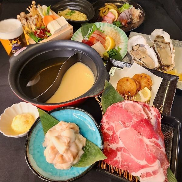 ◆ Recommended for this winter ◆ Two-color hotpot course including Akuto's famous straw-grilled bonito [all-you-can-drink included] 5,000 yen → 4,500 yen (tax included)