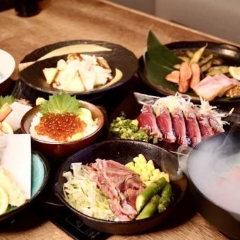 ☆Great value for 4 or more people☆ 9 luxurious dishes including "Wagyu steak" and "Ikura rice" [All-you-can-drink included] 6000→5000 yen