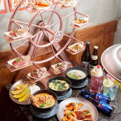 Korean menu & all-you-can-eat Japanese beef is 3980 yen ★ Provided by Ferris wheel ♪