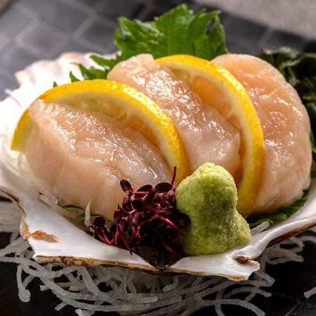 活ホタテ刺身