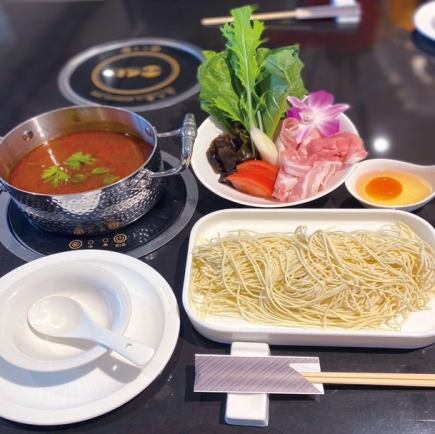 [Lunch] Tomato soup noodle set (spicy level: ★)