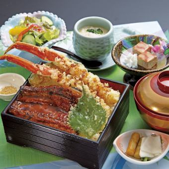 《夏のうなぎとかにフェア》うなぎ蟹天重御膳【6品】　4950円（税込）