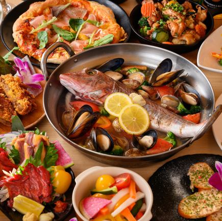 【コスパ抜群！！】3H飲み放題付アクアパッツァの店長おすすめコース　全10品6.500円→5,000円
