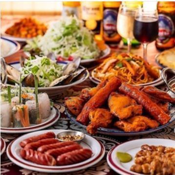 【생맥주 첨부】 “E코스” 숯불구이 치킨이나 네팔풍 오믈렛 등 2H 음료 무제한 【전13품】