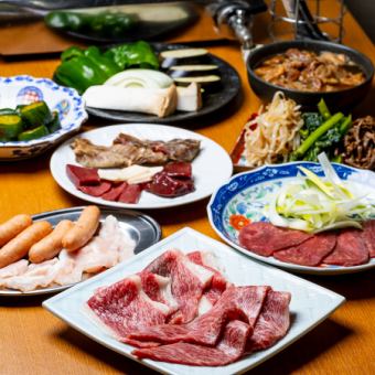 【4名様からご予約可能◎】【4000円(税込)コース】上バラ・上ハラミ・一種、焼き野菜盛りなど！