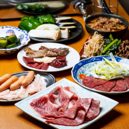 【4人以上可预约◎】【4,000日元(含税)套餐】高级五花肉、高级牛腩排、1种烤蔬菜拼盘等等!