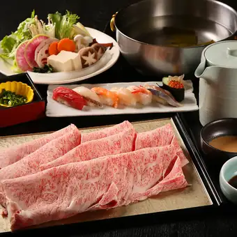寶船套餐【北海道A5級牛肉無限量享用】+ 一份高級壽司：¥12,450 → ¥11,500