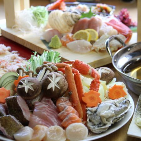★Hot pot banquet 5,500 yen★Luxury! ``Buri shabu'' or ``crab hotpot'' or ``oyster hotpot'' course with all-you-can-drink draft beer